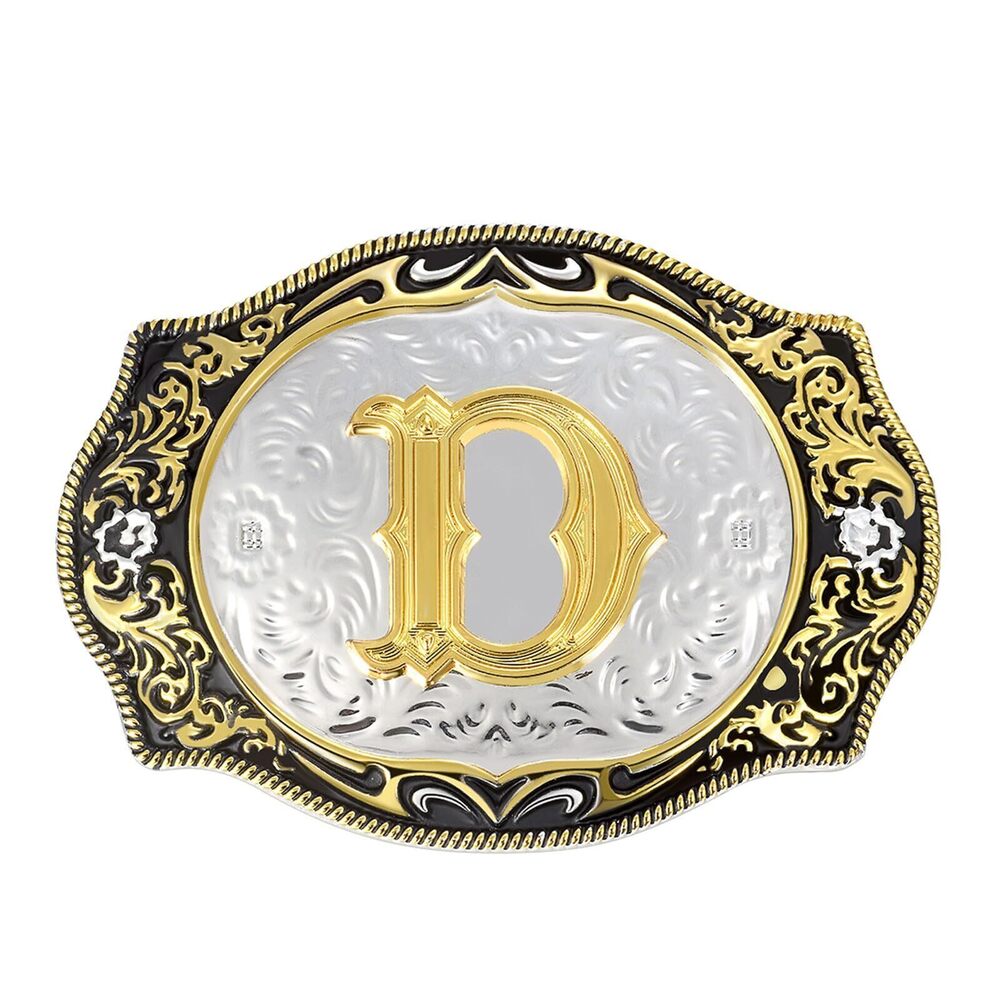 5205 Belt Buckle โWestern Initial Letters AD to Z Christmas Halloween Small